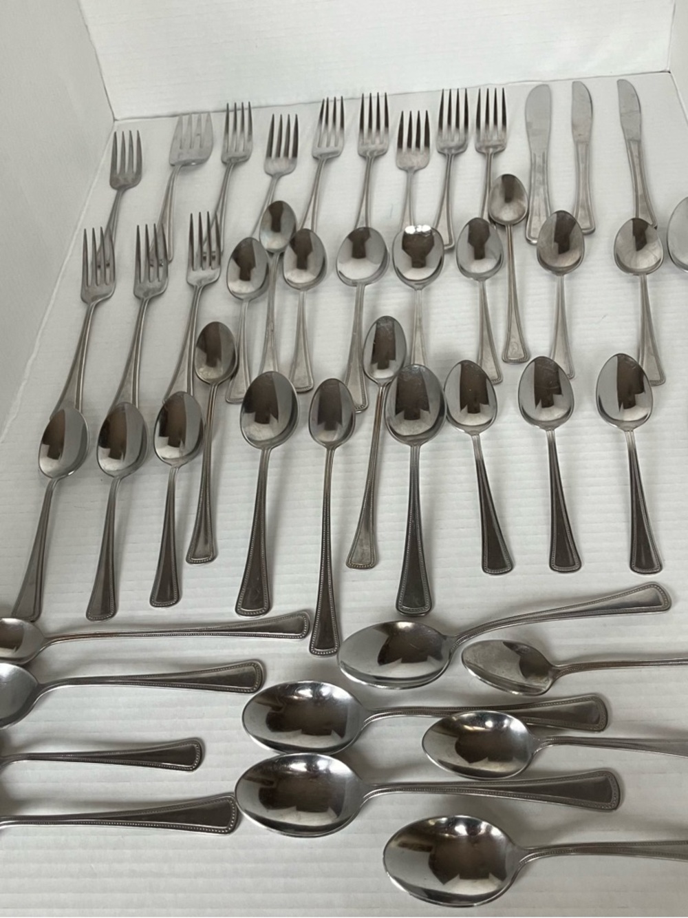 Oneida craft‎ Stainless Steel Flatware Set - Polished Silverware Set  46 pieces